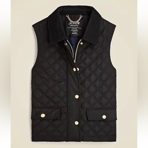 J. Crew Quilted Barn Vest, Black, NWT - Picture 11 of 13